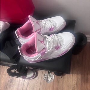Jordan Women's White and Pink Sneakers